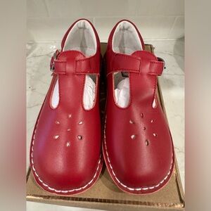 L’Amour Classic leather t-strap red Mary Jane shoe